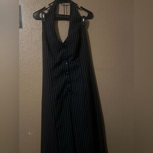 Pin Striped Halter Jumpsuit